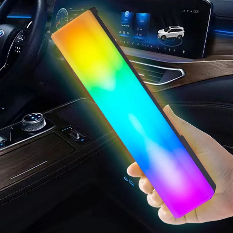 3D RGB voice-activated rhythm light pick-up table top ambiance lamp with cross-border white shell