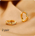 Copper interwoven hemp rope geometric round earclip earrings in gold and silver colours