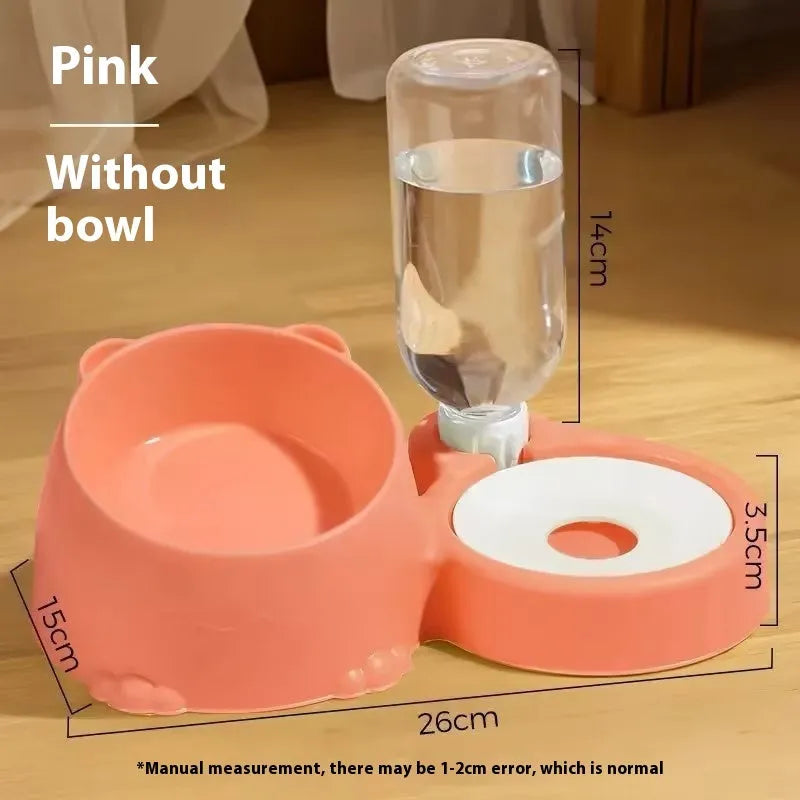 Double bowl automatic drinking pet basin with stainless steel ceramic design in haze blue colour