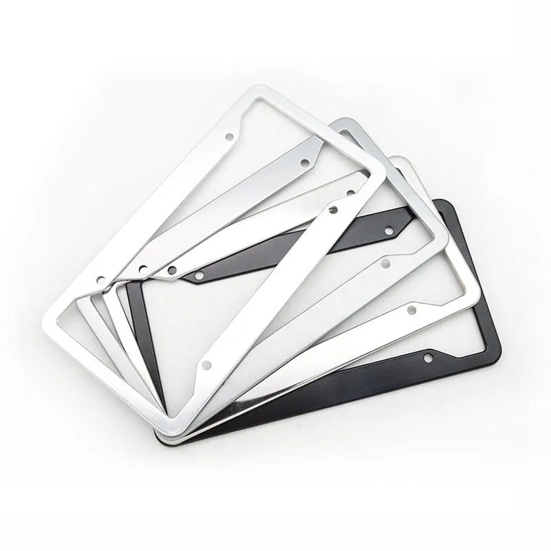 Aluminium alloy licence plate frame for 20x15cm UK plates in stainless steel with four finish options