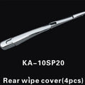 Set of four silvery ABS plastic rear window wiper cover trim strips for a 2010 Hyundai.