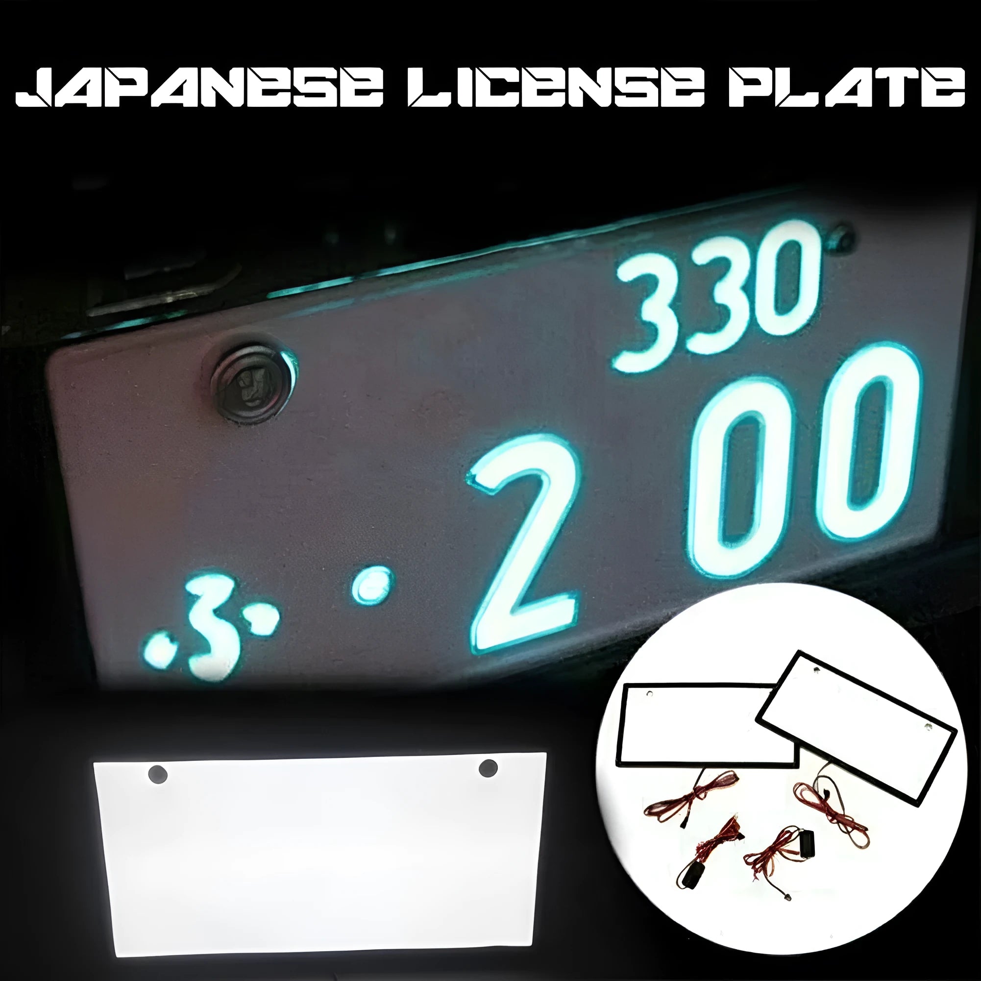 Two LED license plate lights for trucks with 15-LED bars and plastic housing