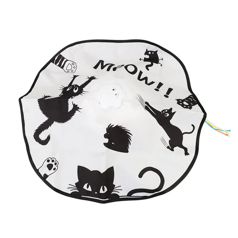 Plastic cat teaser wand toy in picture colour, dimensions 19.8cm x 11.5cm x 19.5cm.