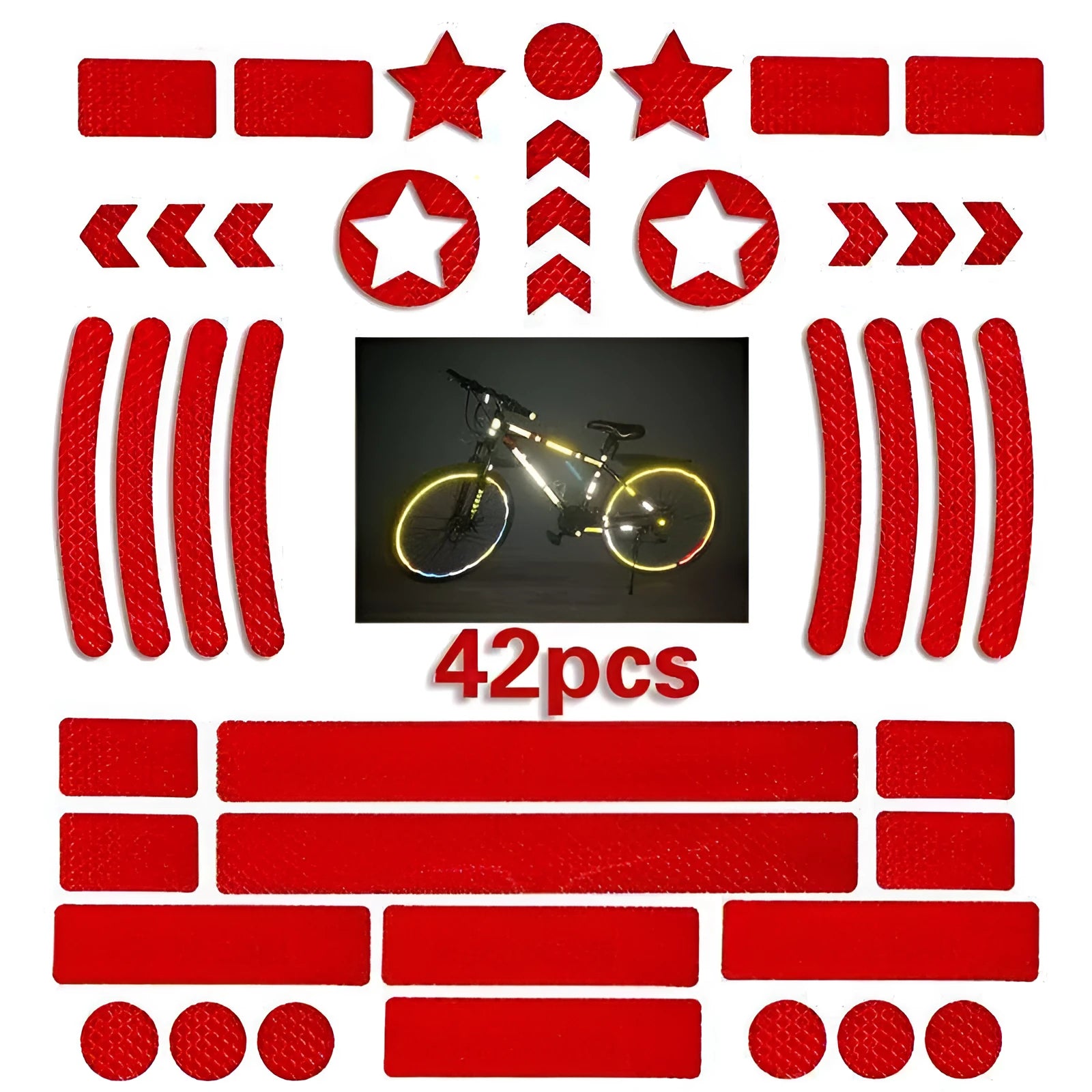 Bicycle night reflective grid pattern warning tape in four colour options showing geometry designs