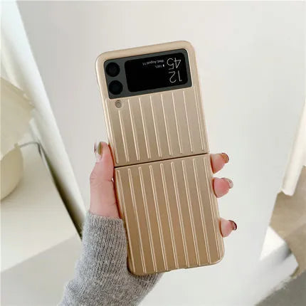 Samsung Z Flip3 ultra-thin flip phone case in solid colour options including black, red, pink, silver, gold, sky blue and light green.