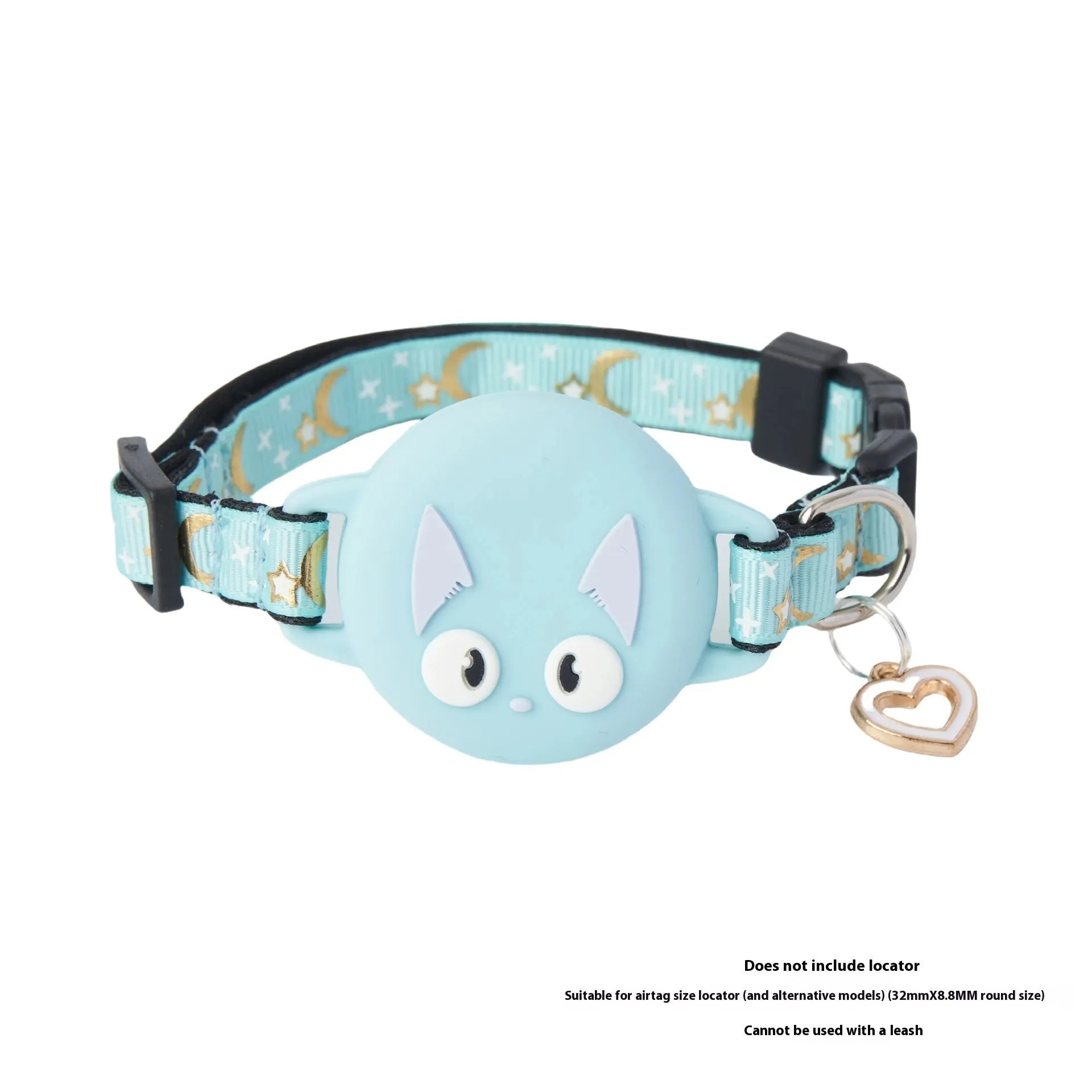 Adjustable plastic cat collar with silicone Apple AirTag protective case in pink colour.