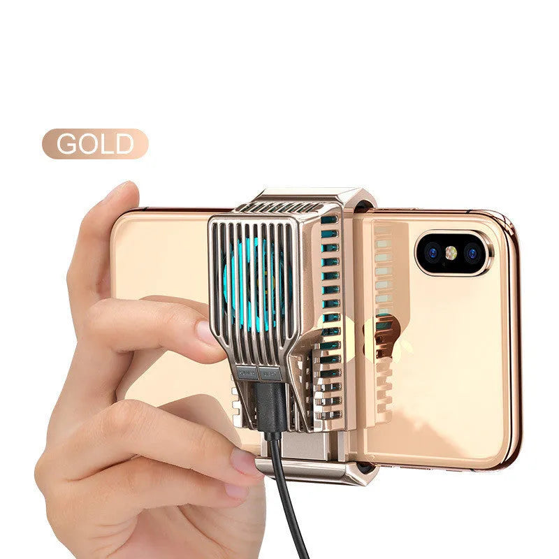 Black mobile phone radiator clip with fan and ceramic plate for cooling smartphones