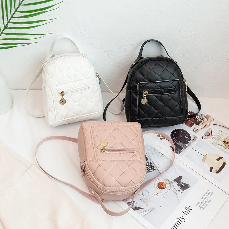 Girls' Korean style embroidered hard bookbag backpack in black, pink or white colours