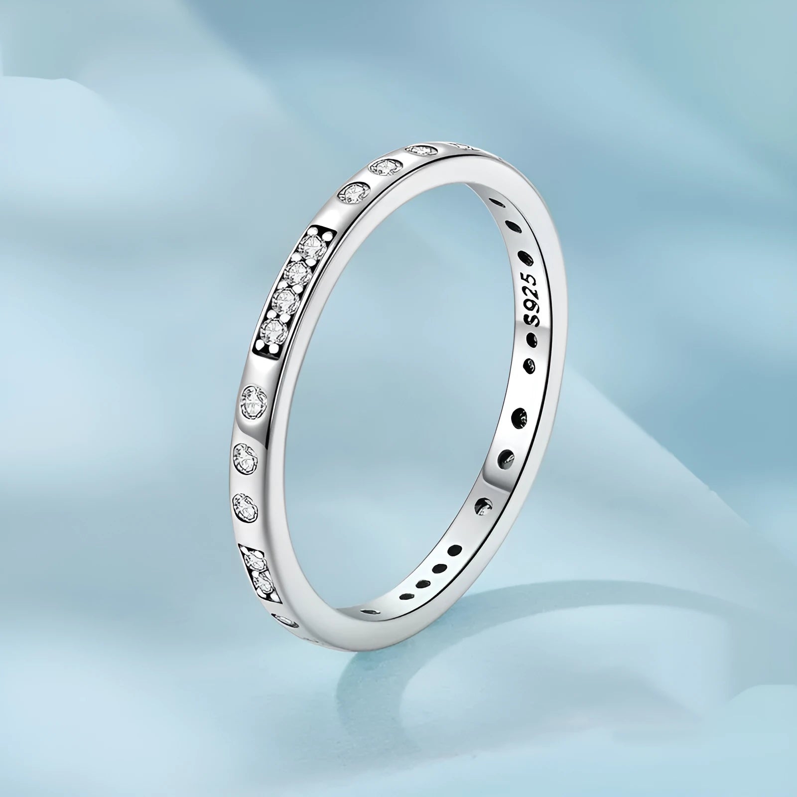 Moss Password I Love You silver ring with black oxidation finish showing discreet text engraving