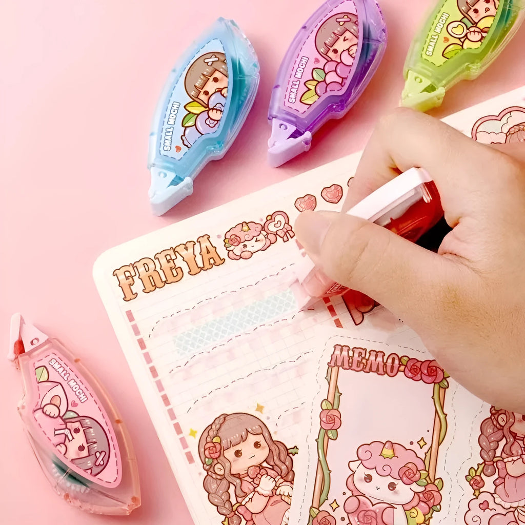 Dotting glue in peach juice colour with cute styling and card packaging