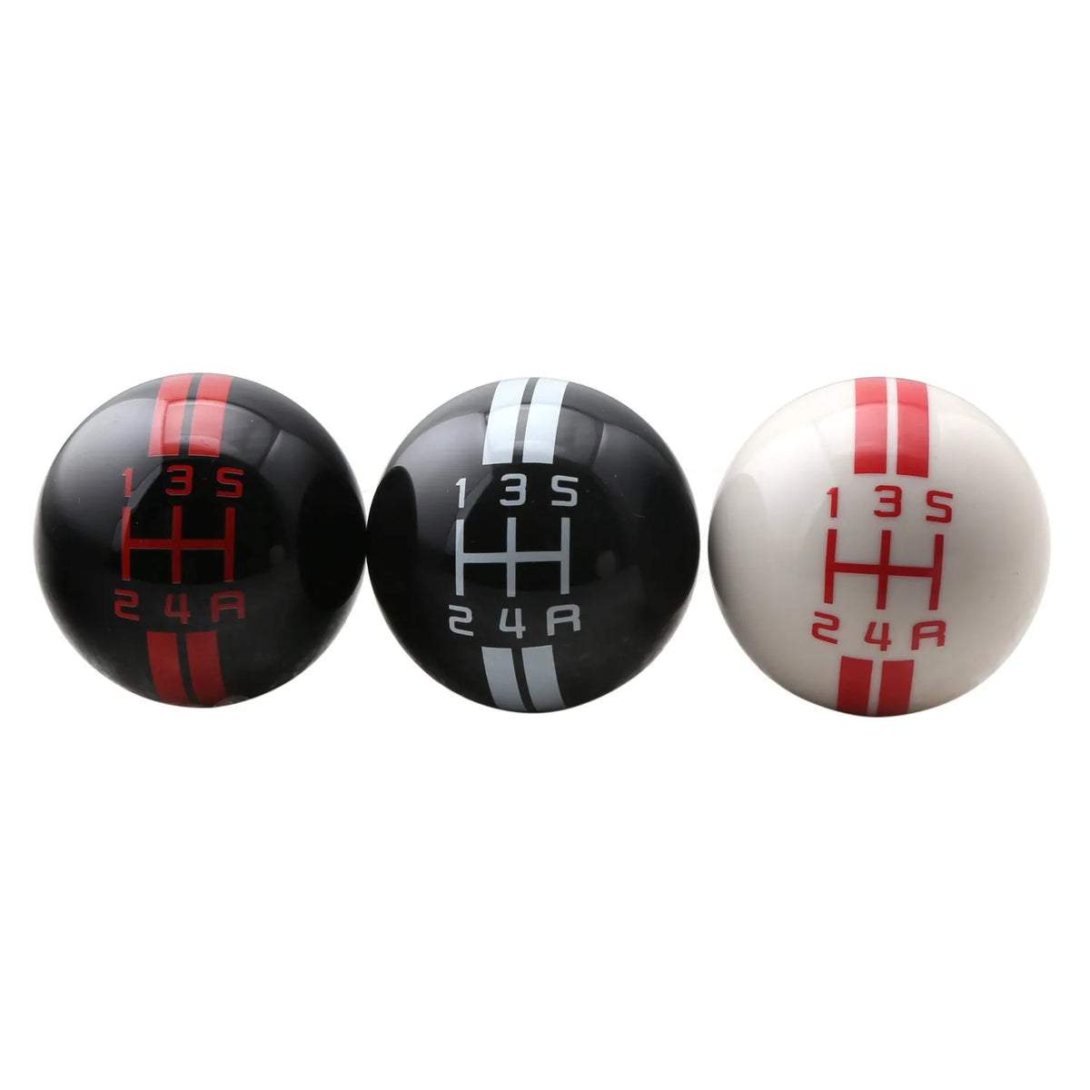 Black ball car gear head with 5-gear pattern lettering and three screw accessories