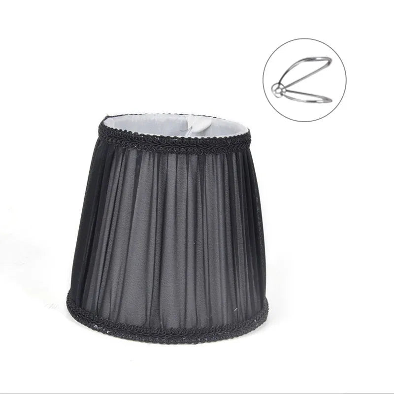 Fabric cloth lampshade for a crystal wall lamp or chandelier, shown in a dark blue colour.