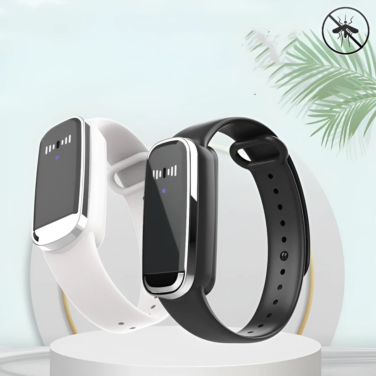Ultrasonic mosquito repellent bracelet in black or white colour for pregnancy and baby protection