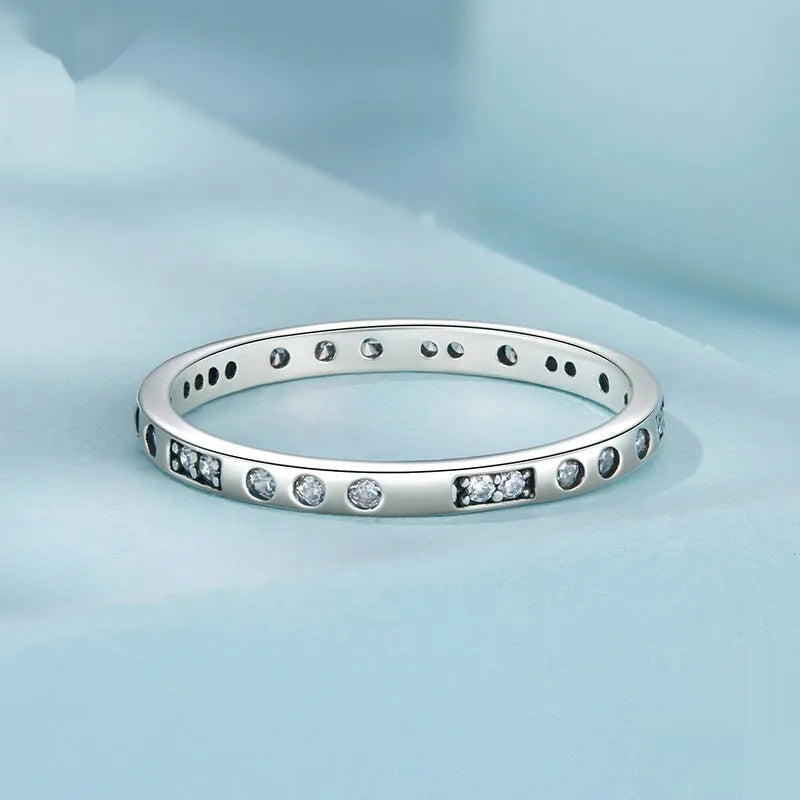 Moss Password I Love You silver ring with black oxidation finish showing discreet text engraving