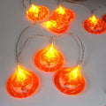 Halloween LED string lights with pumpkin ghost bat spider lantern decorations on 1.2m battery-powered string