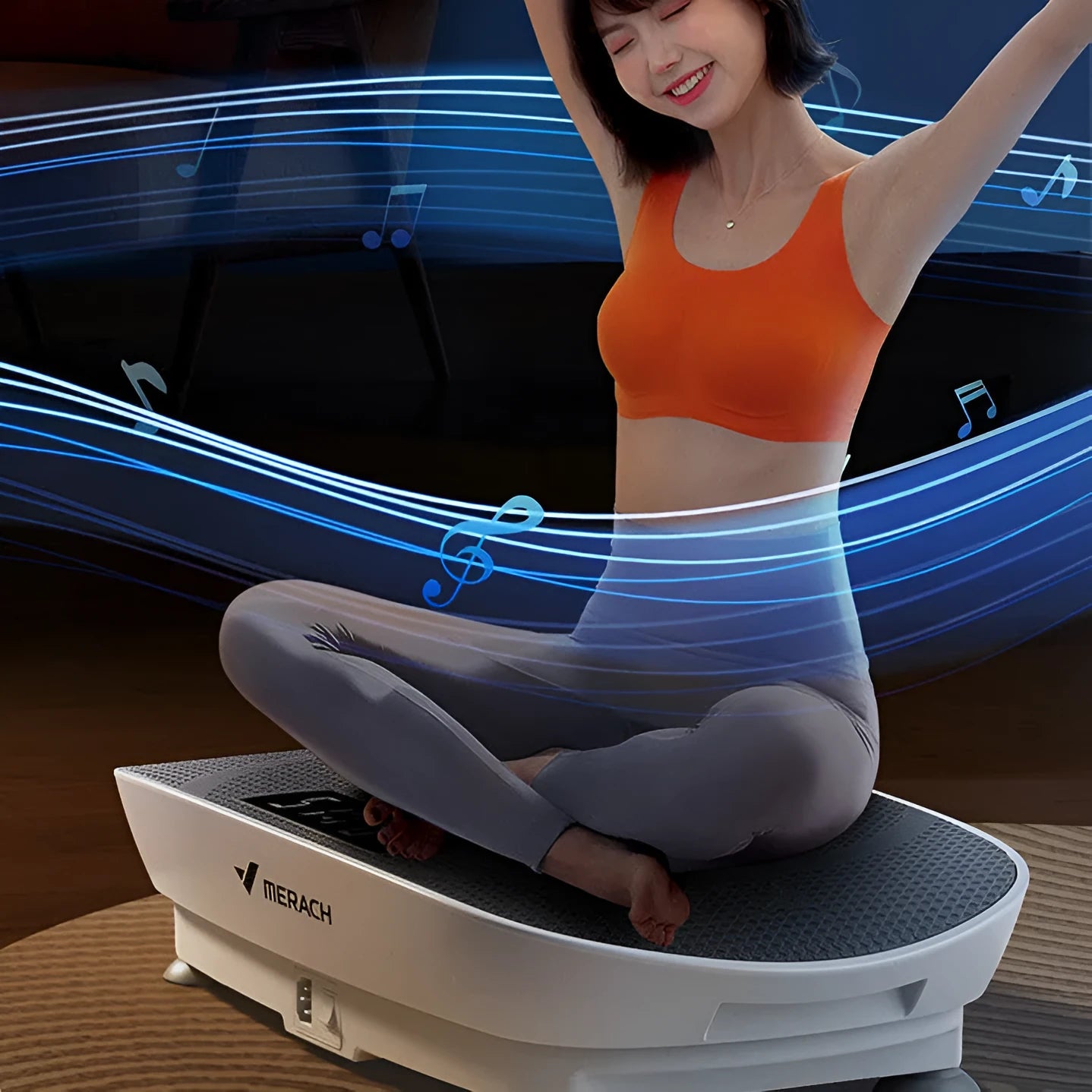 Grey household power board massager measuring 58cm with Bluetooth connectivity MR-2398