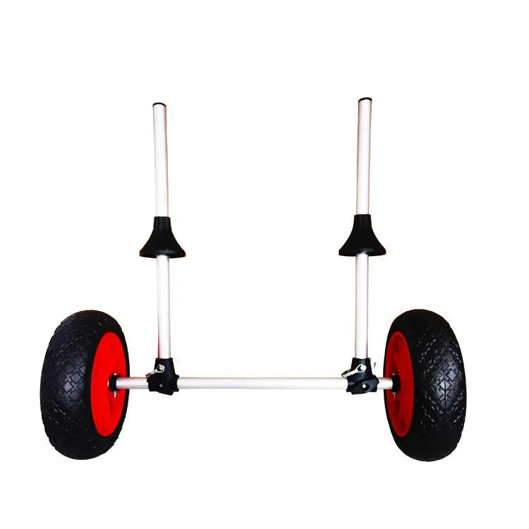 Foldable aluminium kayak beach cart with upright platform and wheels