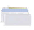 Blue tamper-evident confidential envelope showing self-adhesive strip and 105x240mm dimensions