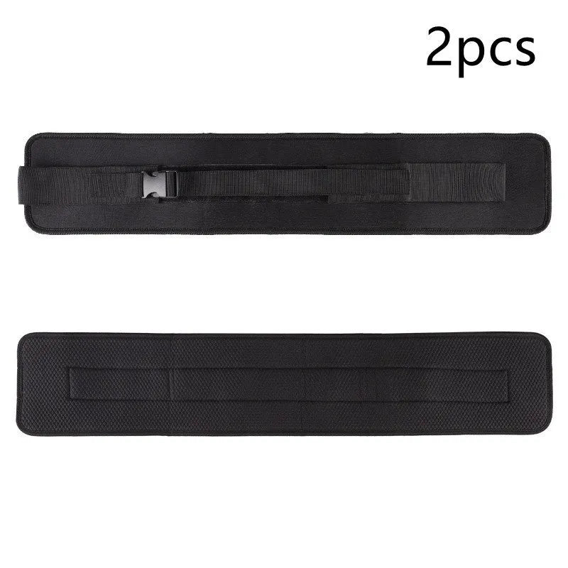 Black hip bridge auxiliary strap for dumbbell and barbell fitness training with lumbar support