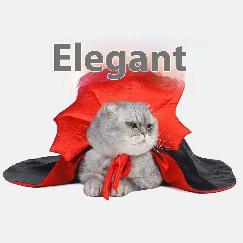 Black and red Halloween costume for pet cats and dogs with European American styling