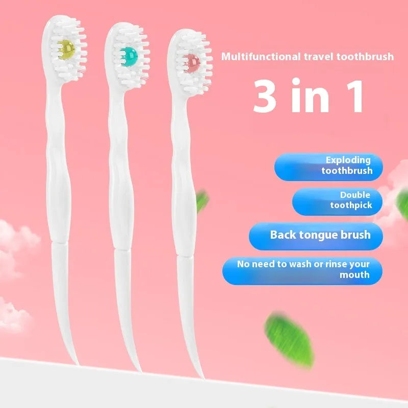 Box of 20 disposable bead toothbrushes in mint, peach, green tea and mixed flavours for travel.