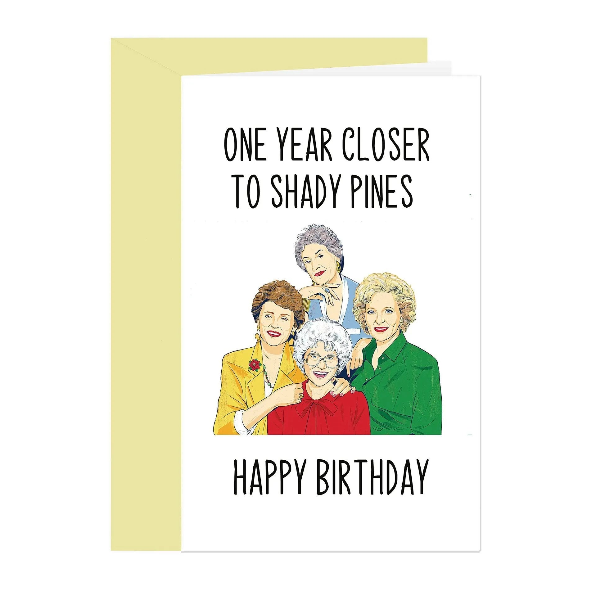 A simple modern printed birthday card with a matching envelope in a selected colour.