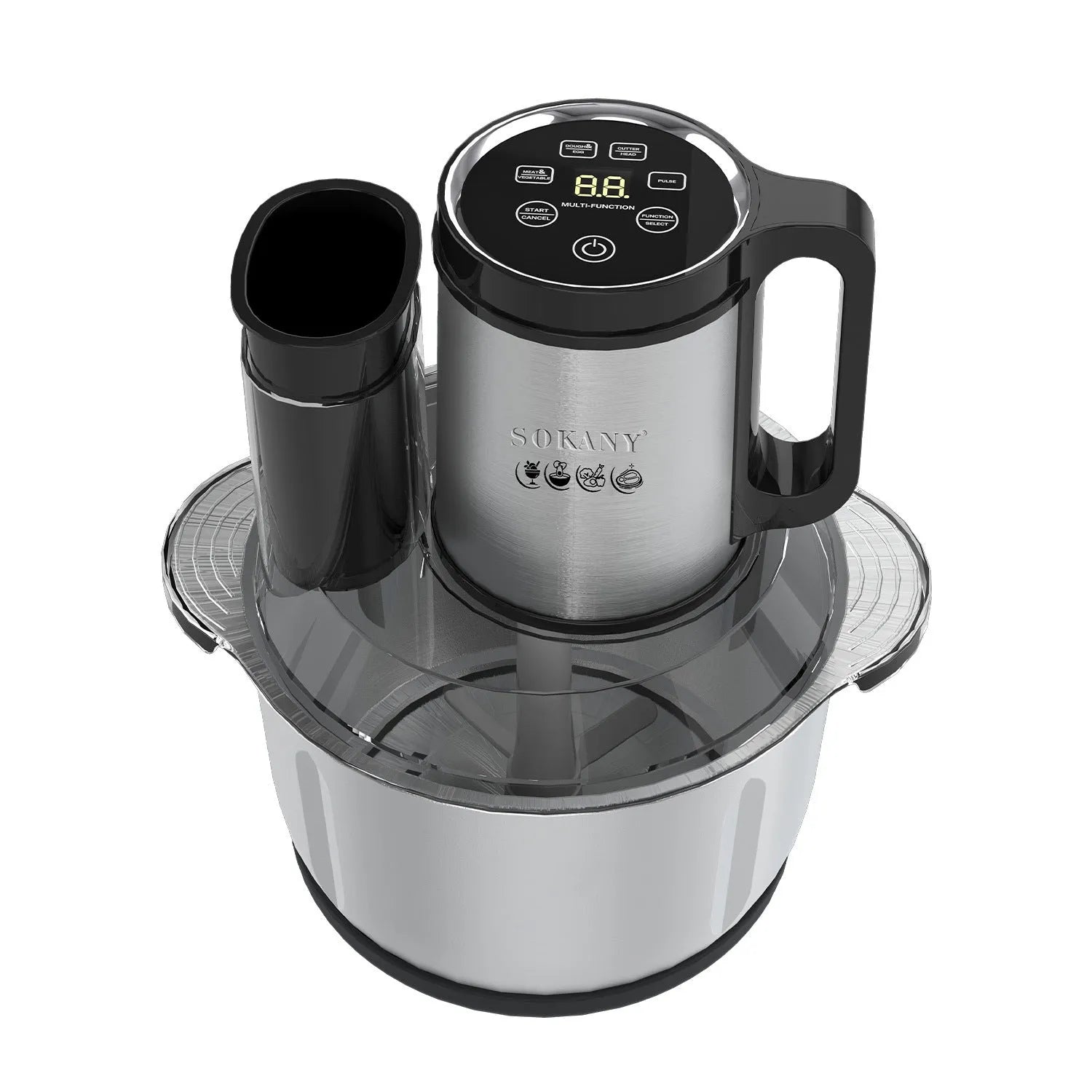 Stainless steel electric meat grinder and vegetable cutter with adjustable speed control