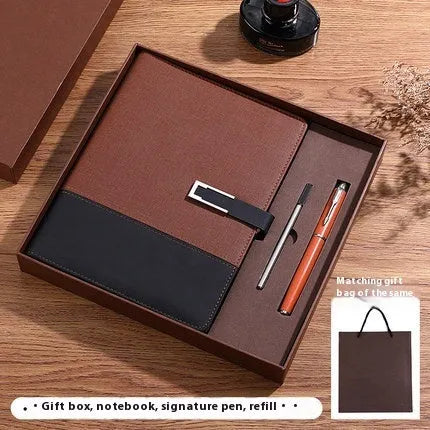A5 soft leather notebook in business brown colour with pu cover and wood-free paper pages