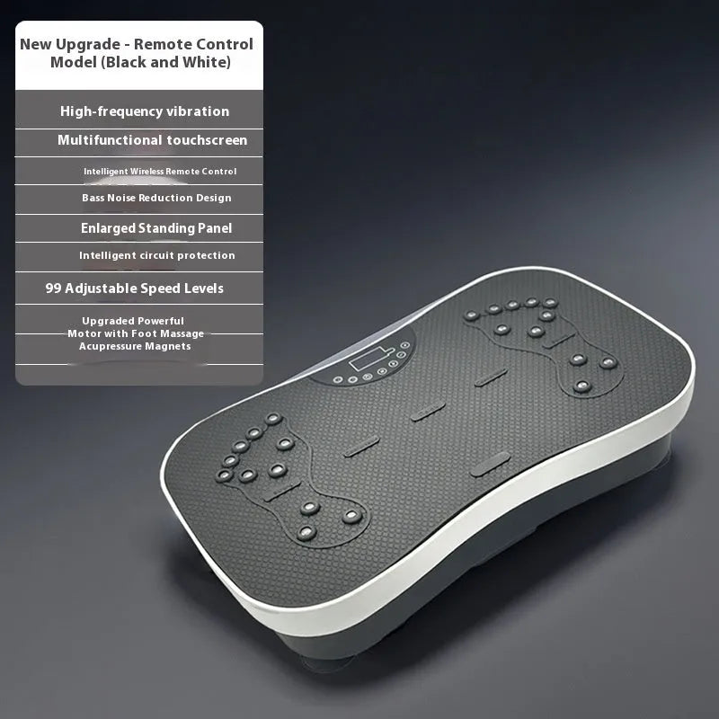 Black smart remote control vibration plate fitness equipment with display panel