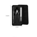 Portable manicure tools set with stainless steel pliers in brown, white, and green handle options
