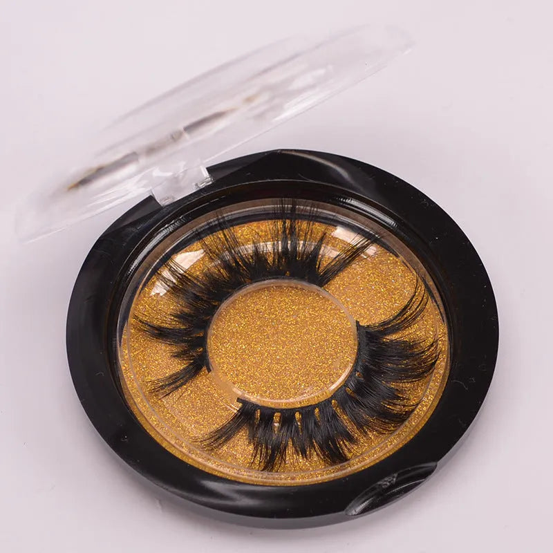 5D mink false eyelashes set with double-headed brush and hair storage cap