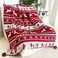 Personalised Christmas blanket with snowflake or reindeer pattern in acrylic material