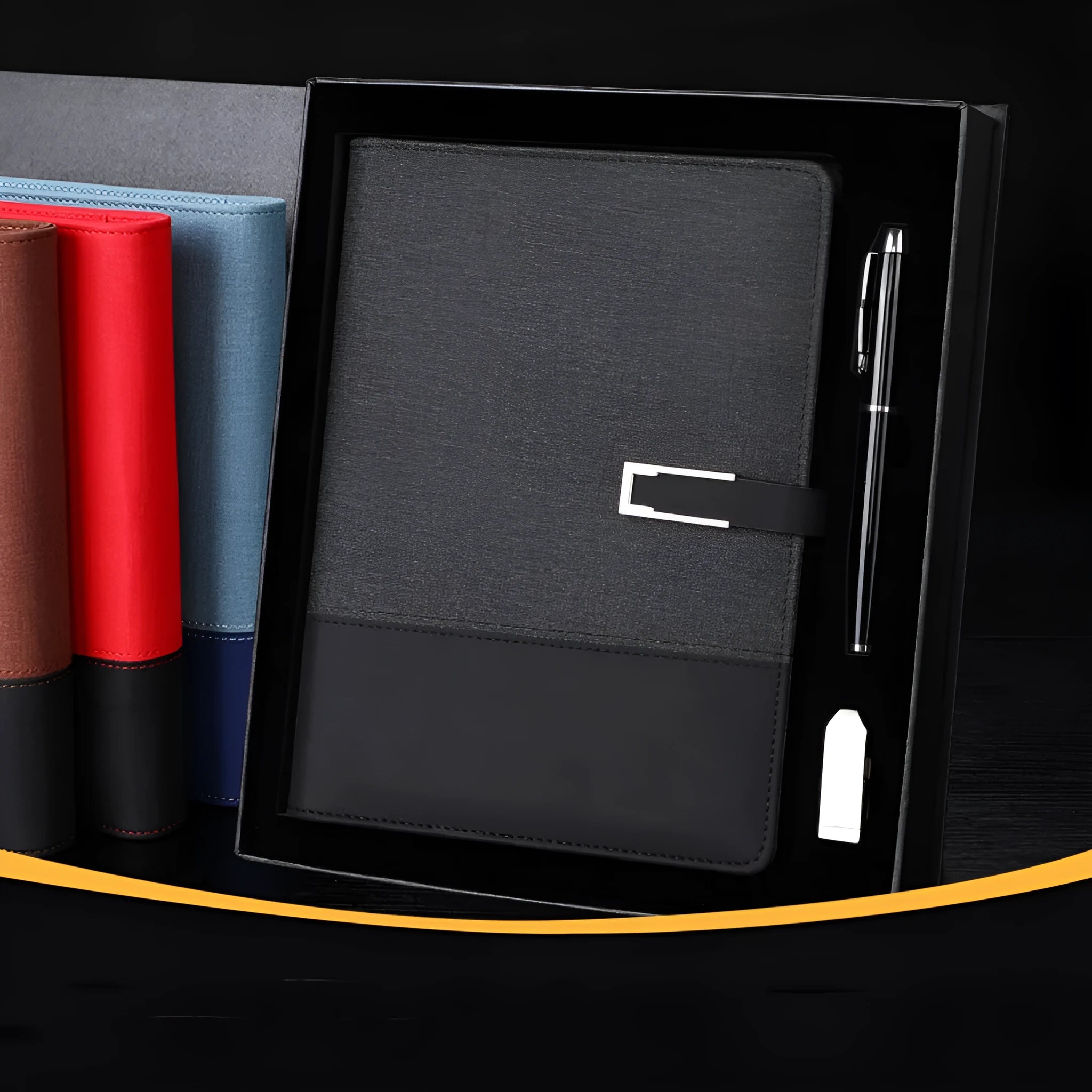 A5 soft leather notebook in business brown colour with pu cover and wood-free paper pages