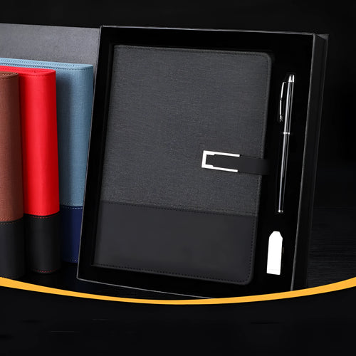 A5 soft leather notebook in business brown colour with pu cover and wood-free paper pages