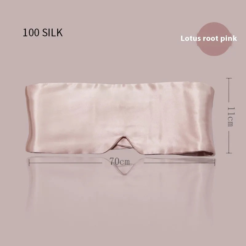 Mulberry silk sleep eye mask shown in champagne gold colour for light blocking and breathable comfort