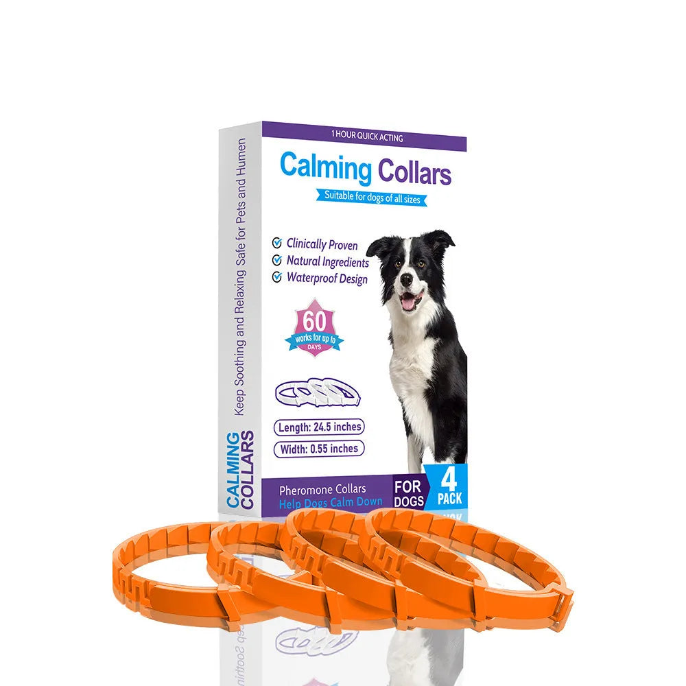 TPR dog anxiety relief collar in Chinese style monochrome pattern, 62cm length