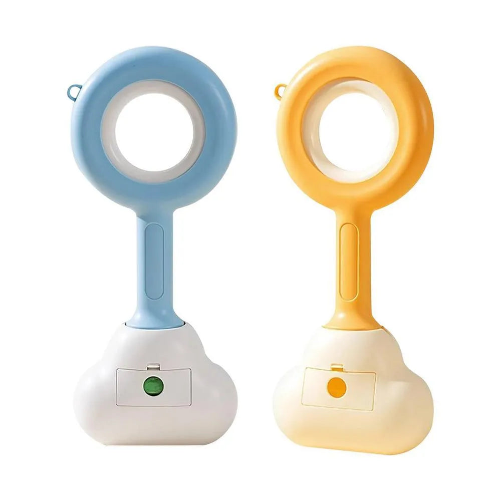 Blue ABS plastic dog pooper scooper with cloud-shaped jaw design for outdoor waste collection