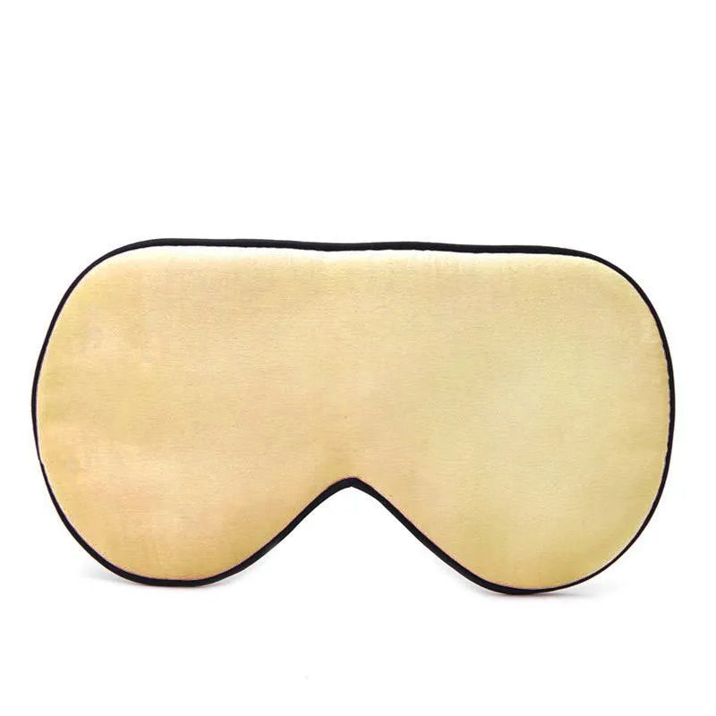 Double-sided mulberry silk sleep mask in multiple colours showing embroidered print and adjustable strap.