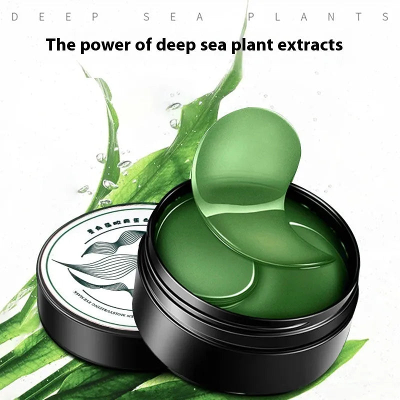 Pack of 60 green seaweed extract and sodium hyaluronate hydrating eye mask sheets