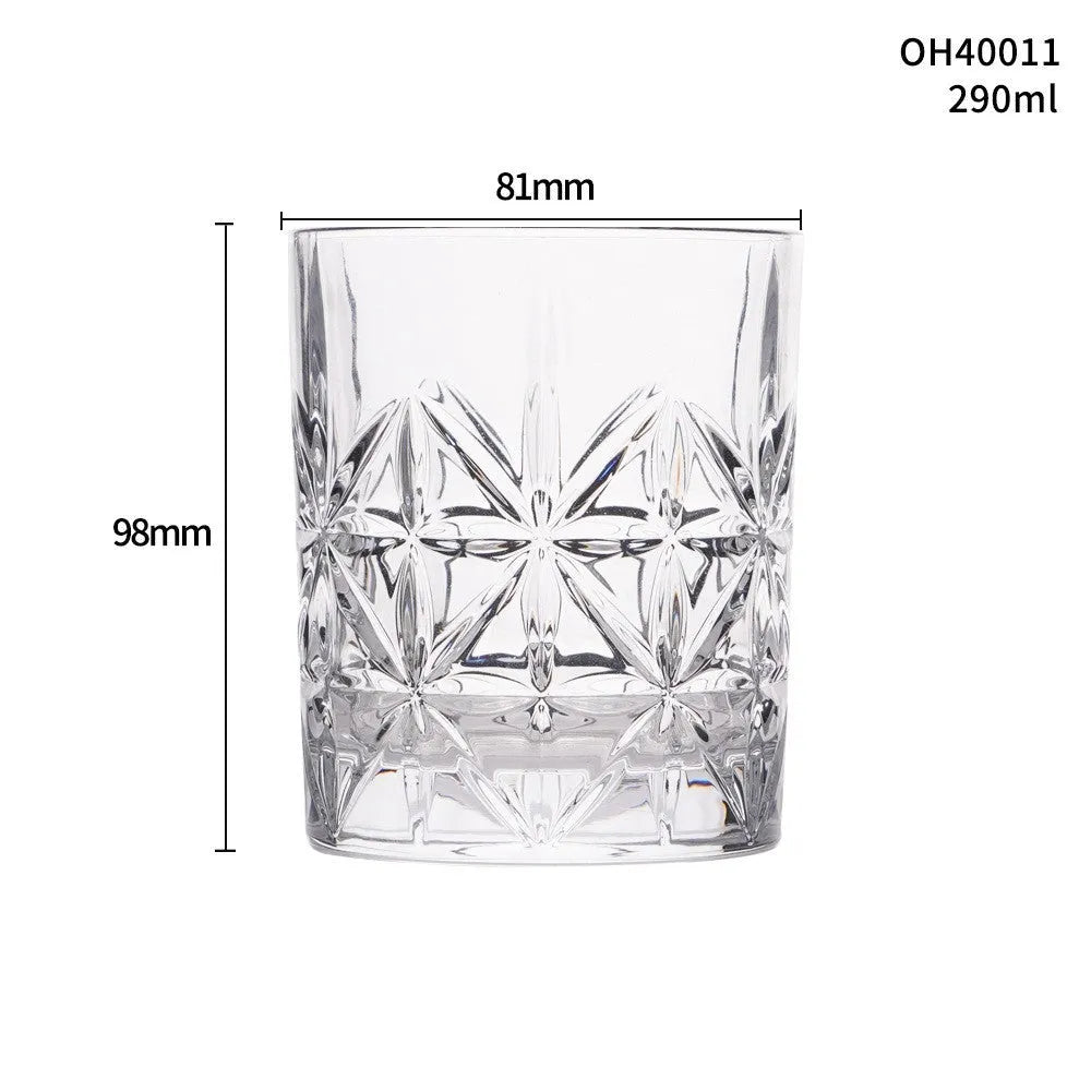 Thick bottom whiskey shot glass in crystal glass with 301-400ml capacity