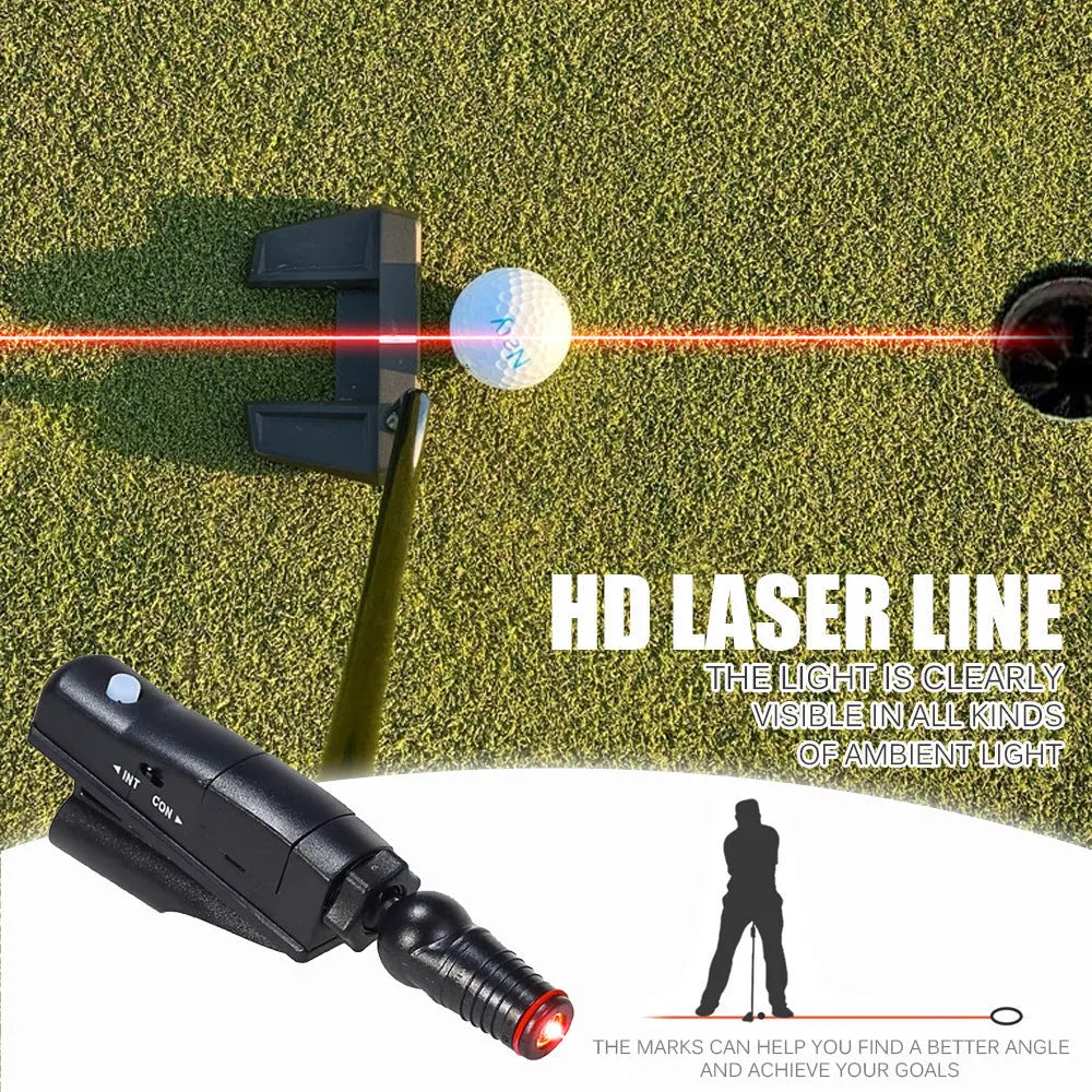 Black golf push rod laser aiming sight accessory for putting alignment practice