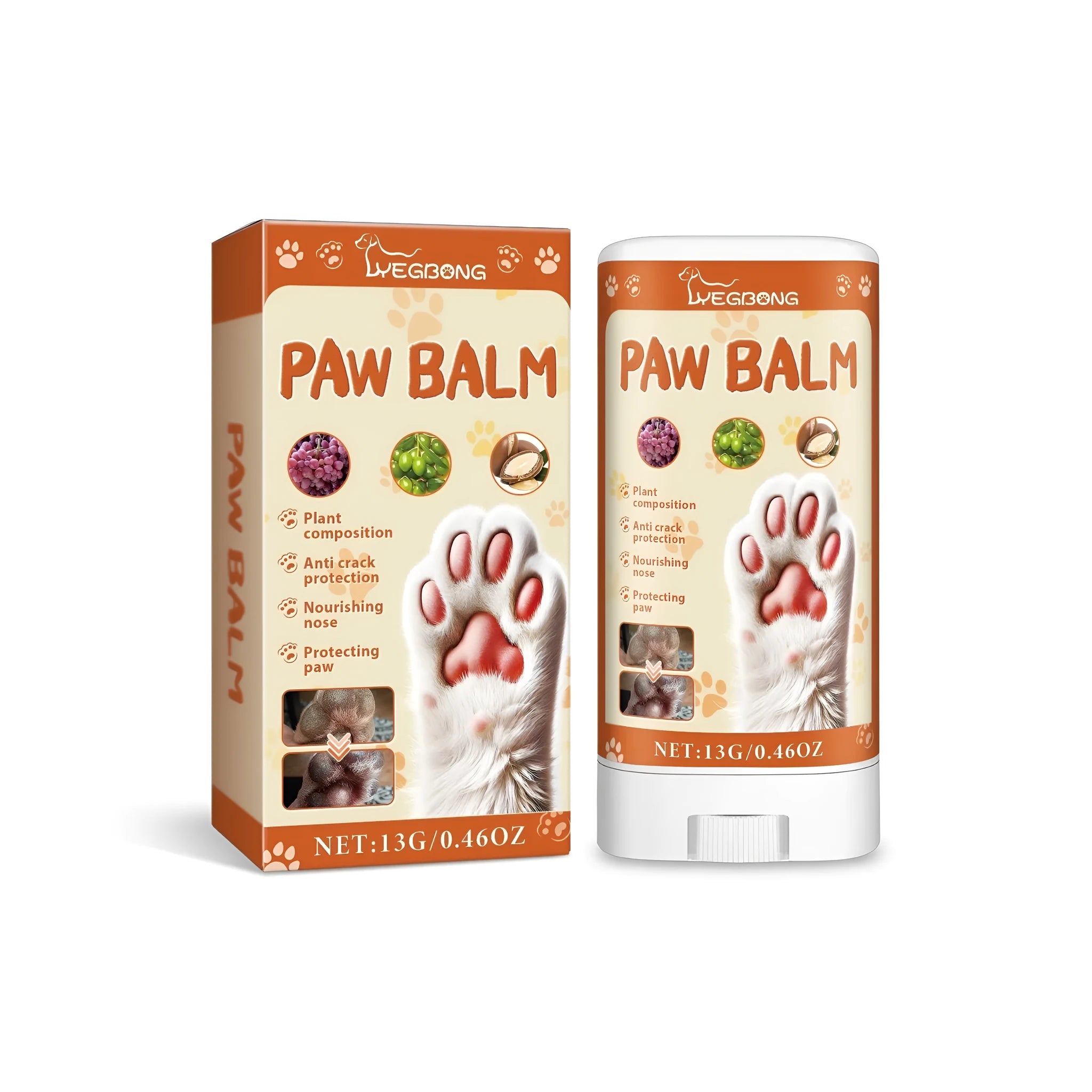 13g pet paw protection cream in metal tin for dog and cat claw care