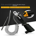 Chain screw gun head kit with metal gun head, chain band D, cross head, and gun rack on workbench