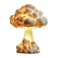 Atomic bomb explosion mushroom cloud shaped table lamp with USB cable.