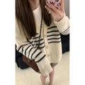 Collar button cardigan with 3D pattern in Japanese Korean casual style