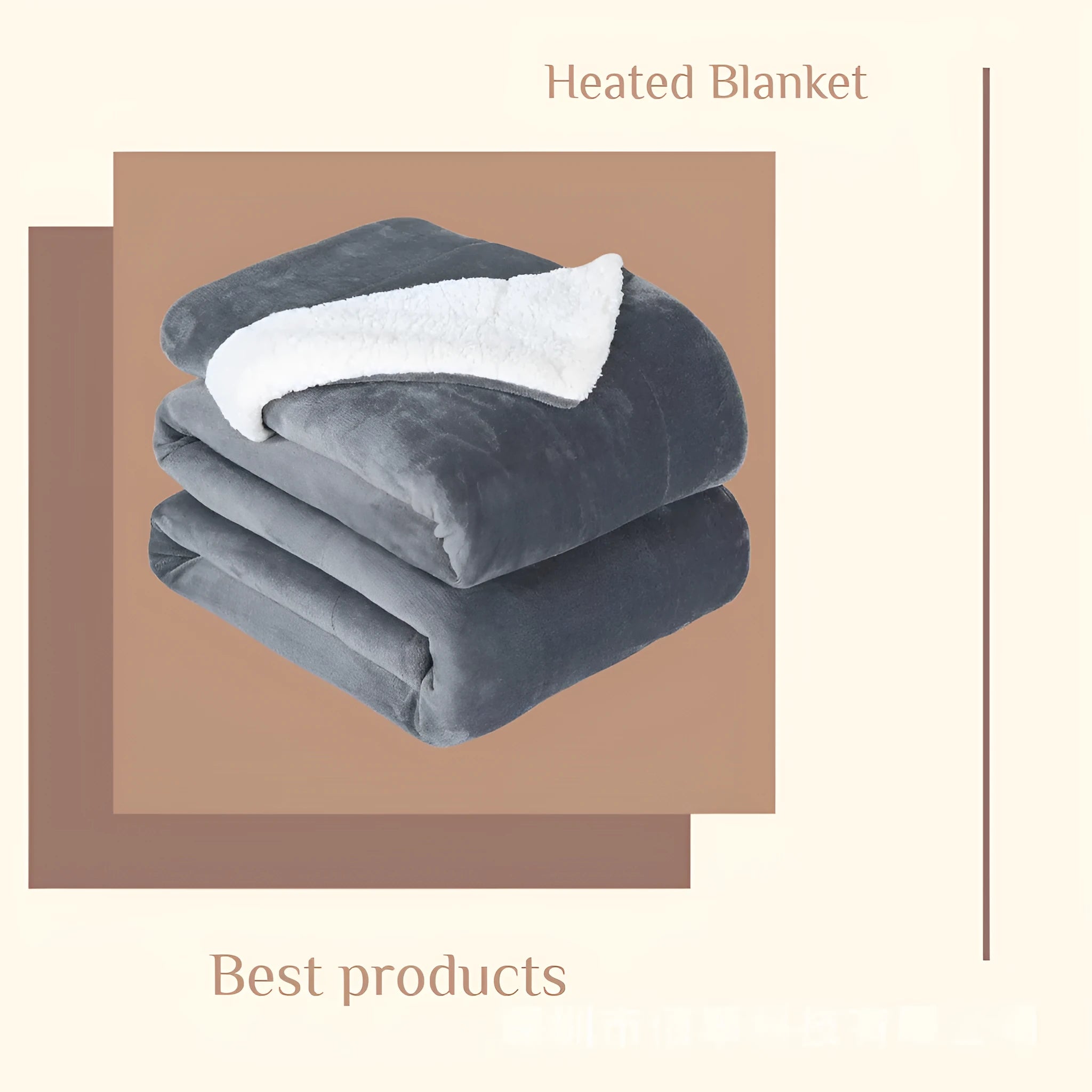 USB electric heating blanket with temperature control showing grey and white colour option