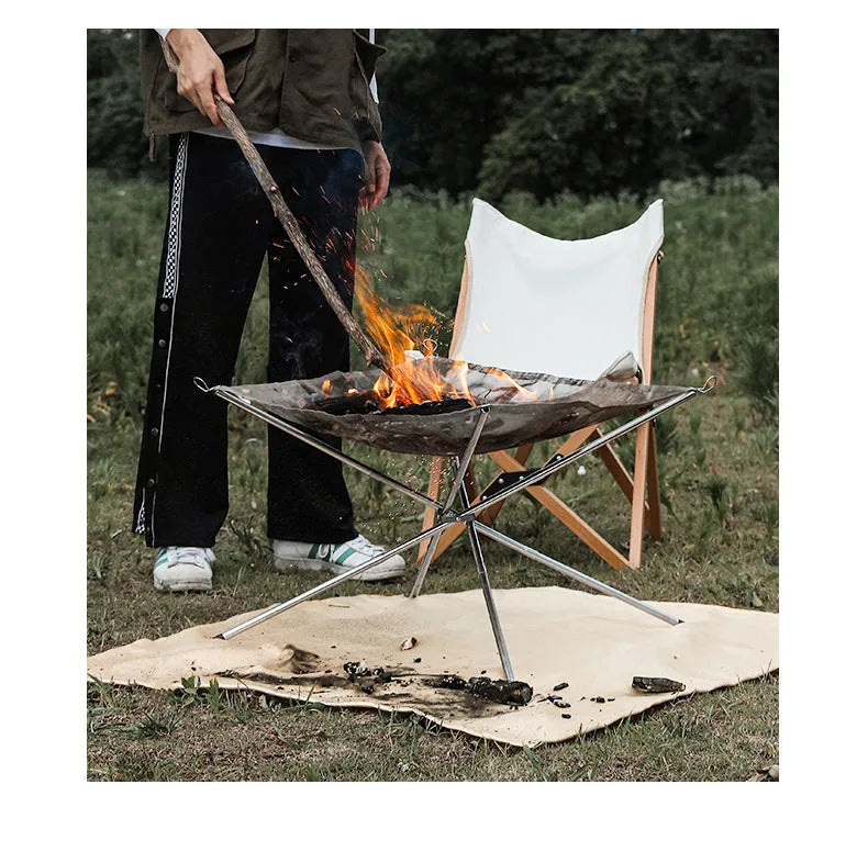 Silver stainless steel barbecue grill with net shown in large and medium size options.