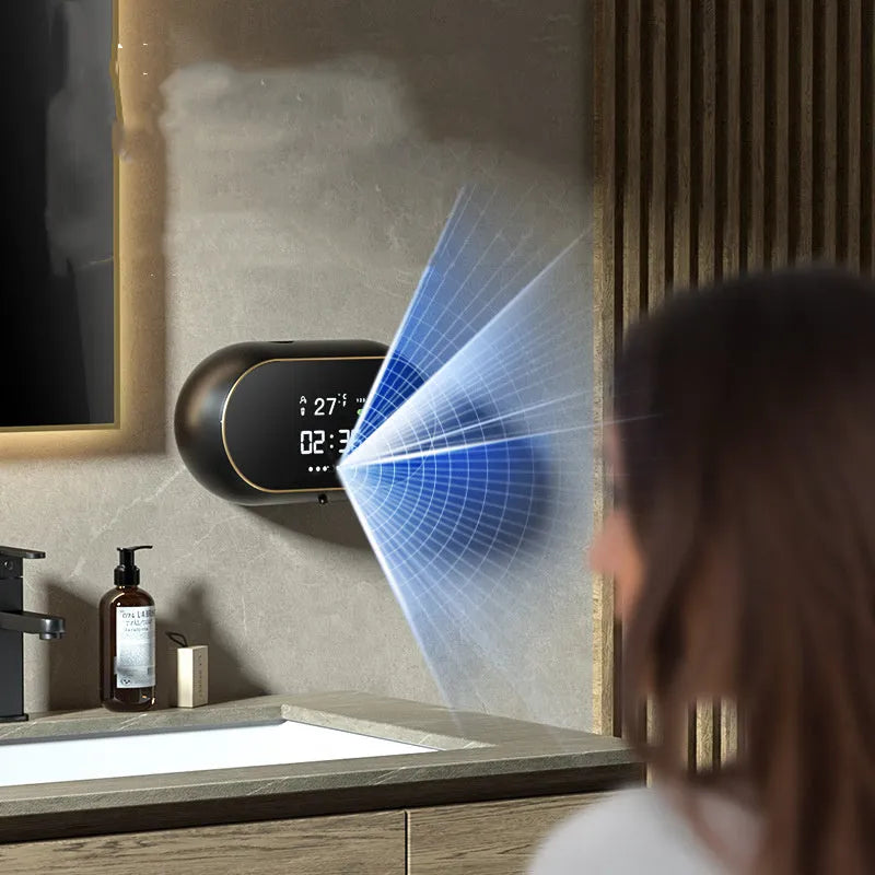 Automatic foam soap dispenser wall mounted unit in white colour