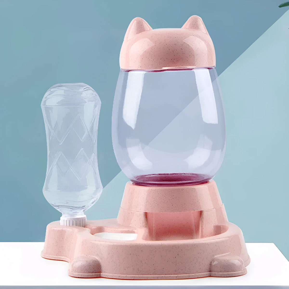 2-in-1 pet automatic feeder and water dispenser in PP resin, 24x31x20cm, with 300ml bottle and 800ml bucket