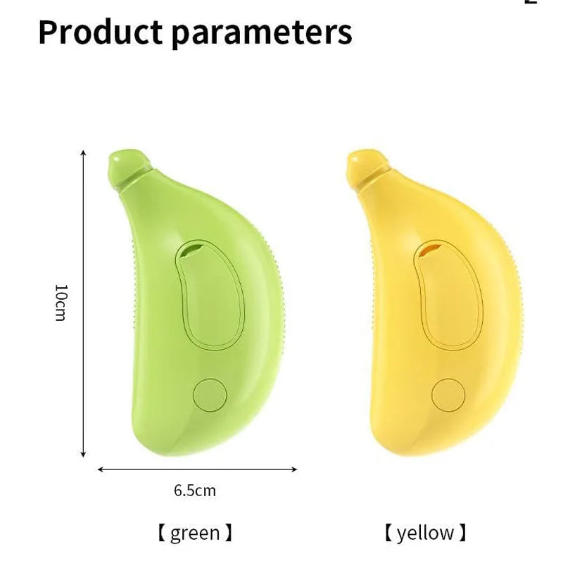 Green rechargeable cat steam brush with silicone teeth and massage function for pet grooming